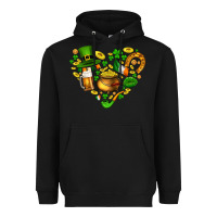 Black St Patricks heart Heavyweight Hoodie - AdoDesignShop