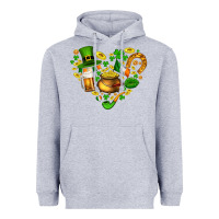Heather Grey St Patricks heart Heavyweight Hoodie - AdoDesignShop