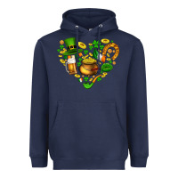 Navy St Patricks heart Heavyweight Hoodie - AdoDesignShop