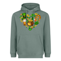 Sage St Patricks heart Heavyweight Hoodie - AdoDesignShop
