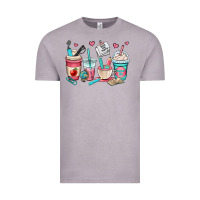 Vintage Zinc teacher coffee cups Vintage Tee - OliviaCreatesArt