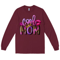 Burgundy Cool mom Mother's Day Long Sleeve Tee - FaDigitalArtStudio