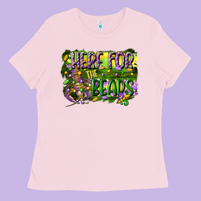 Here For The Beads Ladies Tee Designed By Cowgirlartshop