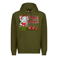 Army Green merry Christmas pig Premium Hoodie - CowhideDigitalArt