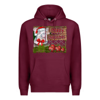 Burgundy merry Christmas pig Premium Hoodie - CowhideDigitalArt