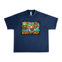 Navy sunflower cow olivia Urban Heavy Tee - OliviaCreatesArt