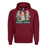 Burgundy happy easter gnome Zipper Hoodie - BarkalooDesign