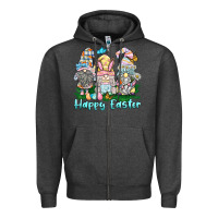 Charcoal Heather happy easter gnome Zipper Hoodie - BarkalooDesign