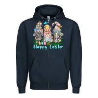 Navy happy easter gnome Zipper Hoodie - BarkalooDesign