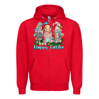 Red happy easter gnome Zipper Hoodie - BarkalooDesign