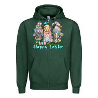 Sports Green happy easter gnome Zipper Hoodie - BarkalooDesign