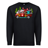 Black cna nurse truck with cactus and sunflowers Premium Sweatshirt - AdoDesignShop