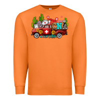 Carrot cna nurse truck with cactus and sunflowers Premium Sweatshirt - AdoDesignShop
