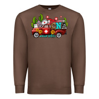 Chestnut cna nurse truck with cactus and sunflowers Premium Sweatshirt - AdoDesignShop