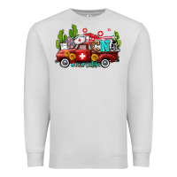 Dove Grey cna nurse truck with cactus and sunflowers Premium Sweatshirt - AdoDesignShop