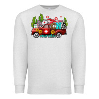 Oatmeal Heather cna nurse truck with cactus and sunflowers Premium Sweatshirt - AdoDesignShop