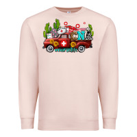 Pale Pink cna nurse truck with cactus and sunflowers Premium Sweatshirt - AdoDesignShop
