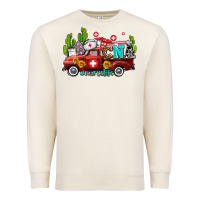 Sandshell cna nurse truck with cactus and sunflowers Premium Sweatshirt - AdoDesignShop