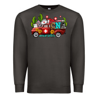 Smoke cna nurse truck with cactus and sunflowers Premium Sweatshirt - AdoDesignShop