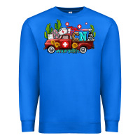 True Royal cna nurse truck with cactus and sunflowers Premium Sweatshirt - AdoDesignShop