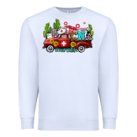 White cna nurse truck with cactus and sunflowers Premium Sweatshirt - AdoDesignShop