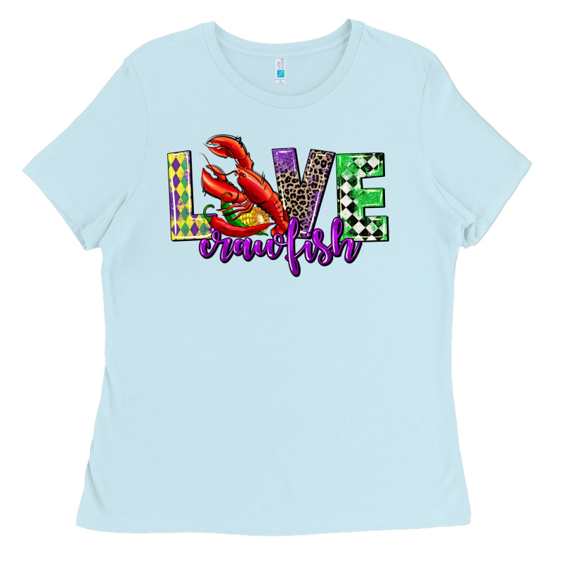 Love Crawfish Mardi Gras Ladies Tee by CowGirlArtShop | Teevron