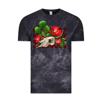 Cloud Black bullskull rose and cactus olivia Vintage Tee - OliviaCreatesArt