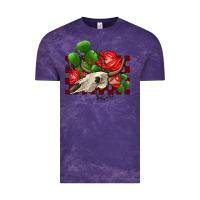 Cloud Purple bullskull rose and cactus olivia Vintage Tee - OliviaCreatesArt