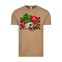 Vintage Coffee bullskull rose and cactus olivia Vintage Tee - OliviaCreatesArt