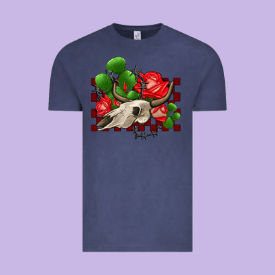Bullskull Rose And Cactus Olivia Vintage Tee Designed By Oliviacreatesart