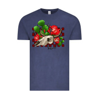 Vintage Denim bullskull rose and cactus olivia Vintage Tee - OliviaCreatesArt