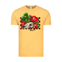 Vintage Mustard bullskull rose and cactus olivia Vintage Tee - OliviaCreatesArt