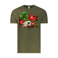 Vintage Olive bullskull rose and cactus olivia Vintage Tee - OliviaCreatesArt