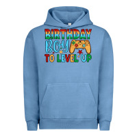 Pigment Pebble Blue birthday boy to level up Urban Hoodie - JahusDesignShop