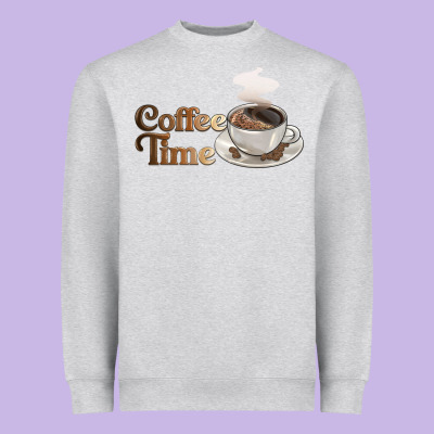 Coffee Time Heavyweight Sweatshirt Designed By Barkaloodesign