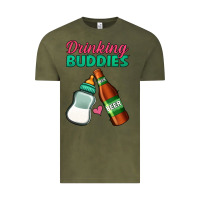 Vintage Olive Drinking Buddies Vintage Tee - Jasminsmagicworld