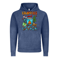 Vintage Denim Campfires And Coffee Camping Coffee Vintage Hoodie - FaDigitalArtStudio