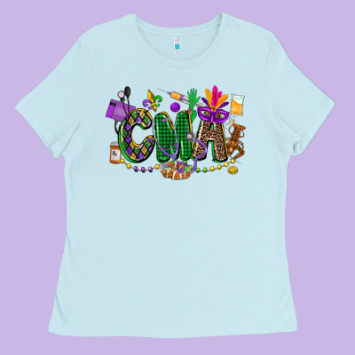 Cma Mardi Gras Cowgirl Ladies Tee Designed By Cowgirlartshop