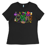 Black cma mardi gras cowgirl Ladies Tee - CowGirlArtShop