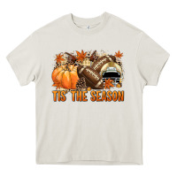 Cream Tis' the season Football and light yellow helmet Heavy Core Tee - NancyCooperArtShop