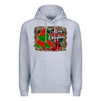 Heather Grey merry Christmas trees Premium Hoodie - CowhideDigitalArt