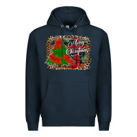 Navy merry Christmas trees Premium Hoodie - CowhideDigitalArt