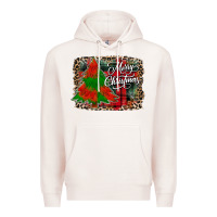 Pale Pink merry Christmas trees Premium Hoodie - CowhideDigitalArt