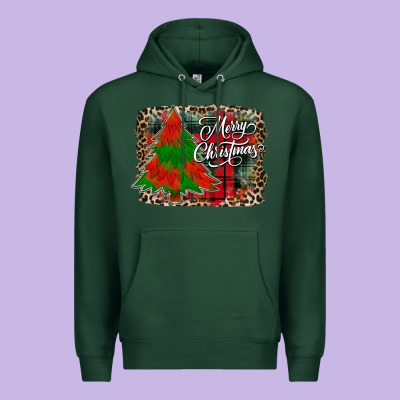 Merry Christmas Trees Premium Hoodie Designed By Cowhidedigitalart