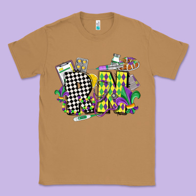 Registered Nurse Mardi Gras Classic Tee Designed By Cowgirlartshop