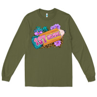 Army Green Hello 1st Grade Long Sleeve Tee - RanaPortraitStore