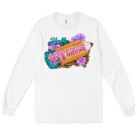 White Hello 1st Grade Long Sleeve Tee - RanaPortraitStore