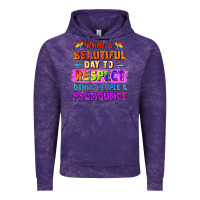 Cloud Purple what a beautiful day to respect other people Vintage Hoodie - FaDigitalArtStudio