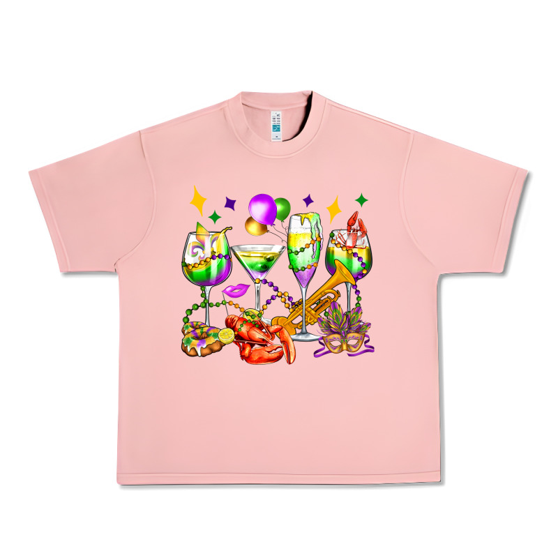 Mardi Gras Wine Glasses Olivia Urban Heavy Tee by OliviaCreatesArt | Teevron