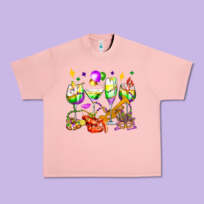 Mardi Gras Wine Glasses Olivia Urban Heavy Tee Designed By Oliviacreatesart